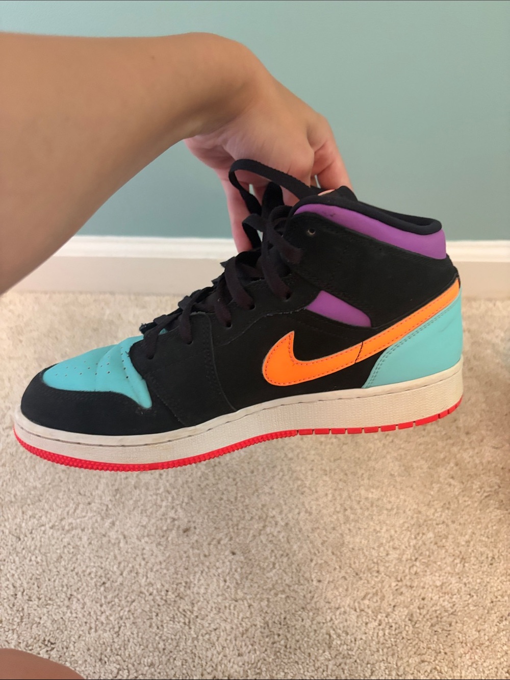 Jordan 1 Mid Multi Color GS - Picture 7 of 7
